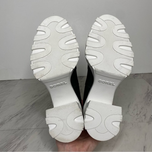 Sorel Brex Black White Leather Heeled Chelsea Bootie 7 1/2 - Picture 13 of 14